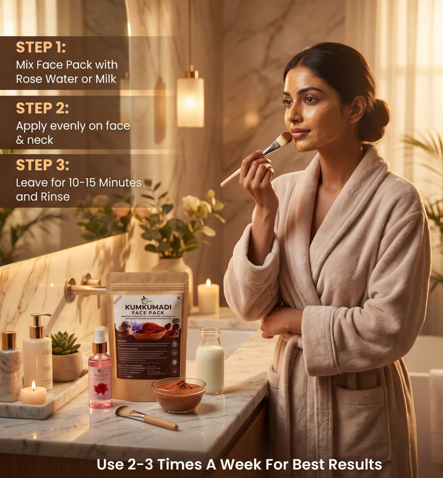 Vyanora Kumkumadi Glow Facepack – Ayurvedic Skin Brightening Treatment