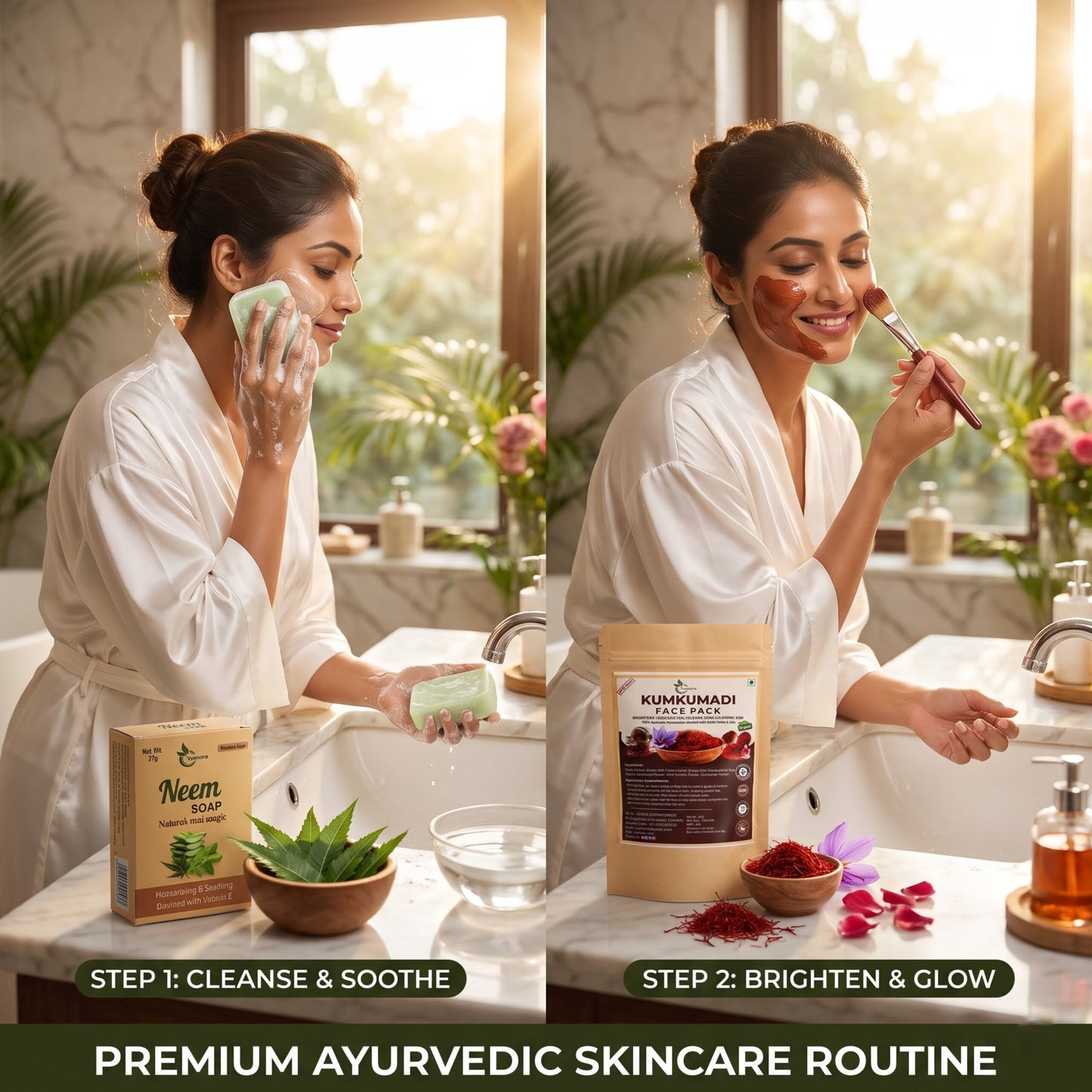 Kumkumadi facepack and Neem soap combo