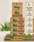 Vyanora Handmade Neem & Tulsi Soap (Combo of 5 x 75g) - Nature's Clear Skin Remedy